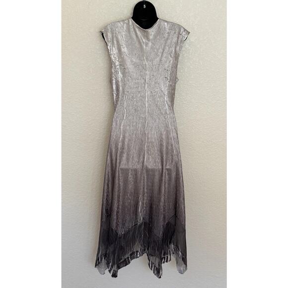 Komarov Crinkle Dress Sleeveless Gown XL Charmeuse Beaded Fairy Ethereal Whimsy - Picture 4 of 9